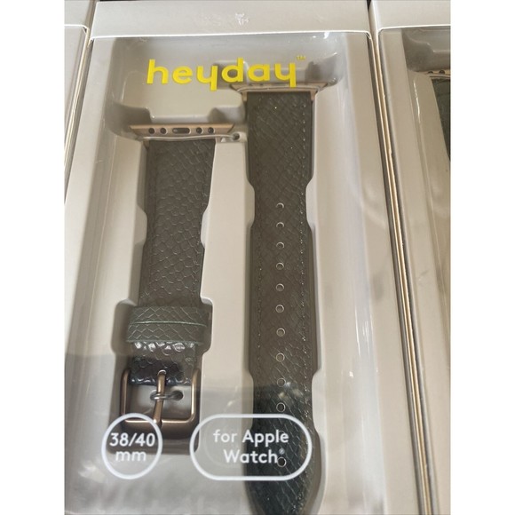 New 3 apple watch wrist bands suede snakeskin $90 Heyday Teal Green 38/40 - Picture 4 of 10